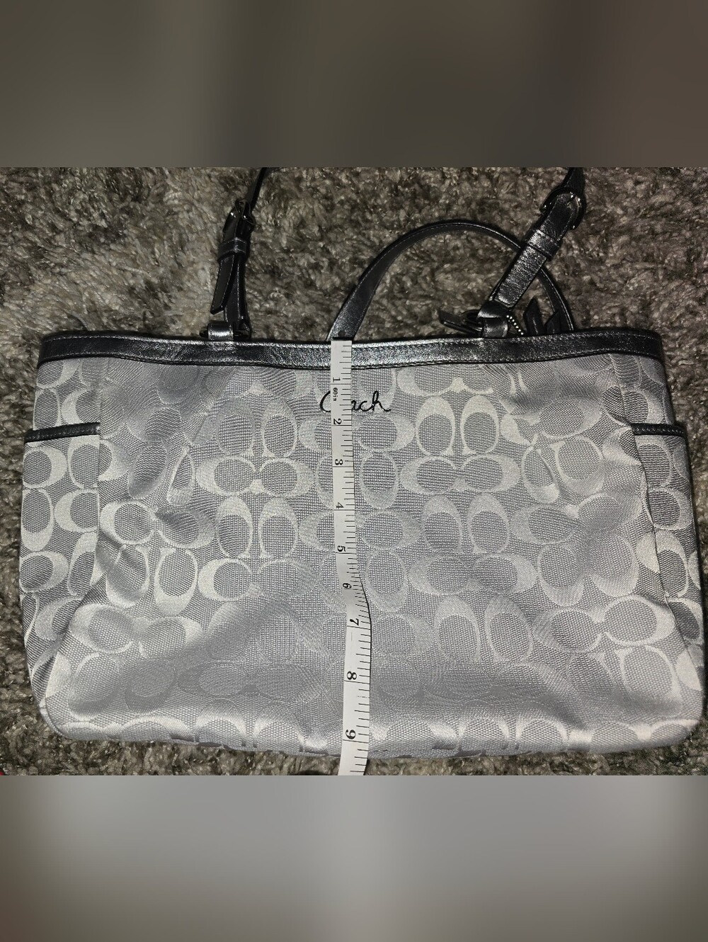 Coach Silver Signature Tote Bag - Picture 8 of 11